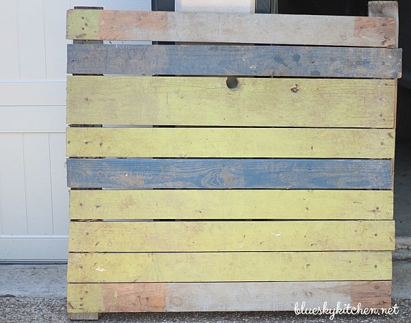 How to Create a Weathered Wood Backsplash. Palette Wall in a Box and Amy Howard at Home products created a weathered looking wall as a backsplash.