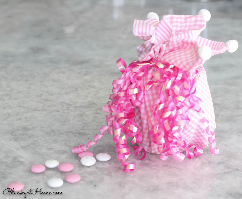 pink napkin wrapped Valentine's gift