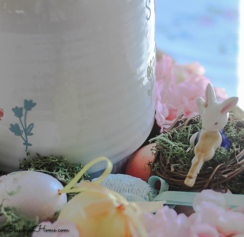 bunny in nest on Easter centerpiece