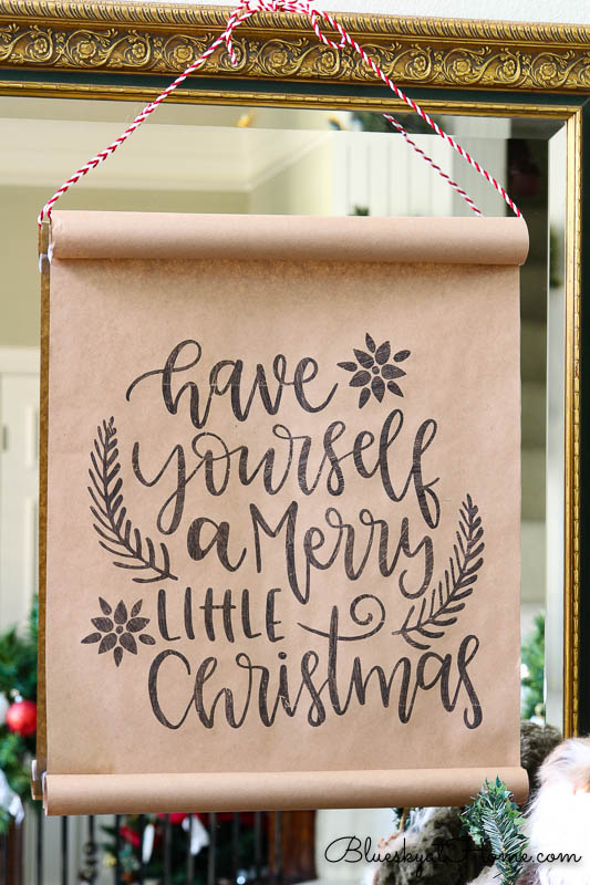 Christmas message on brown paper