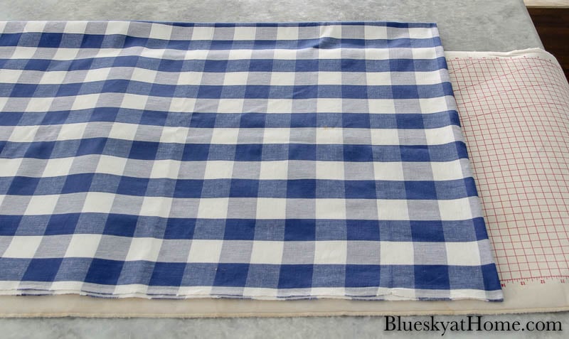 blue and white check fabric