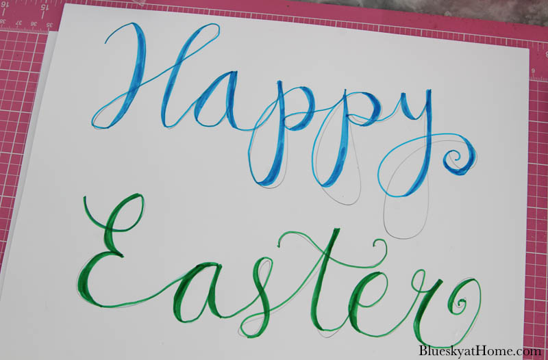 hand lettering for Easter wreath