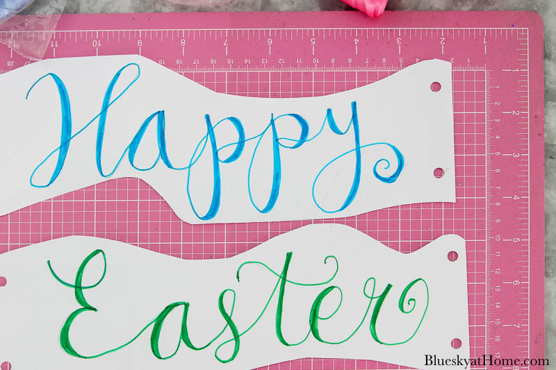 hand lettering for Easter wreath