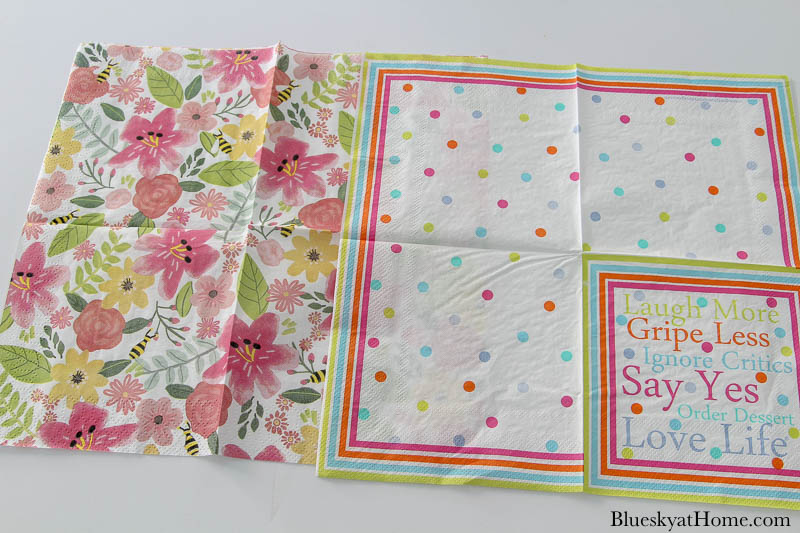 floral and polka-dot paper napkins