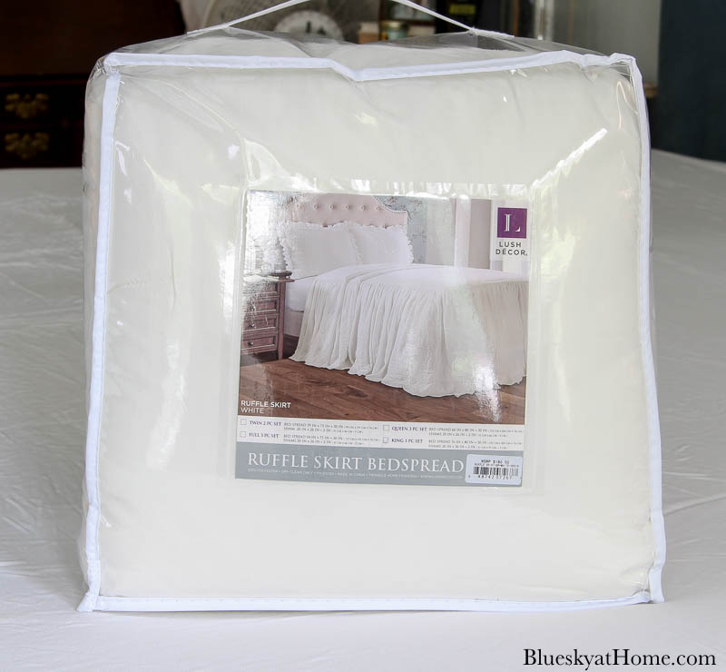 white coverlet in package