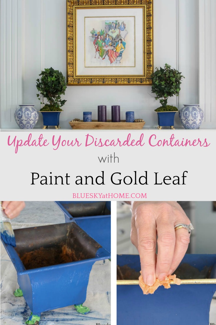How to Update Discarded Containers with Paint and Gold Leaf graphic
