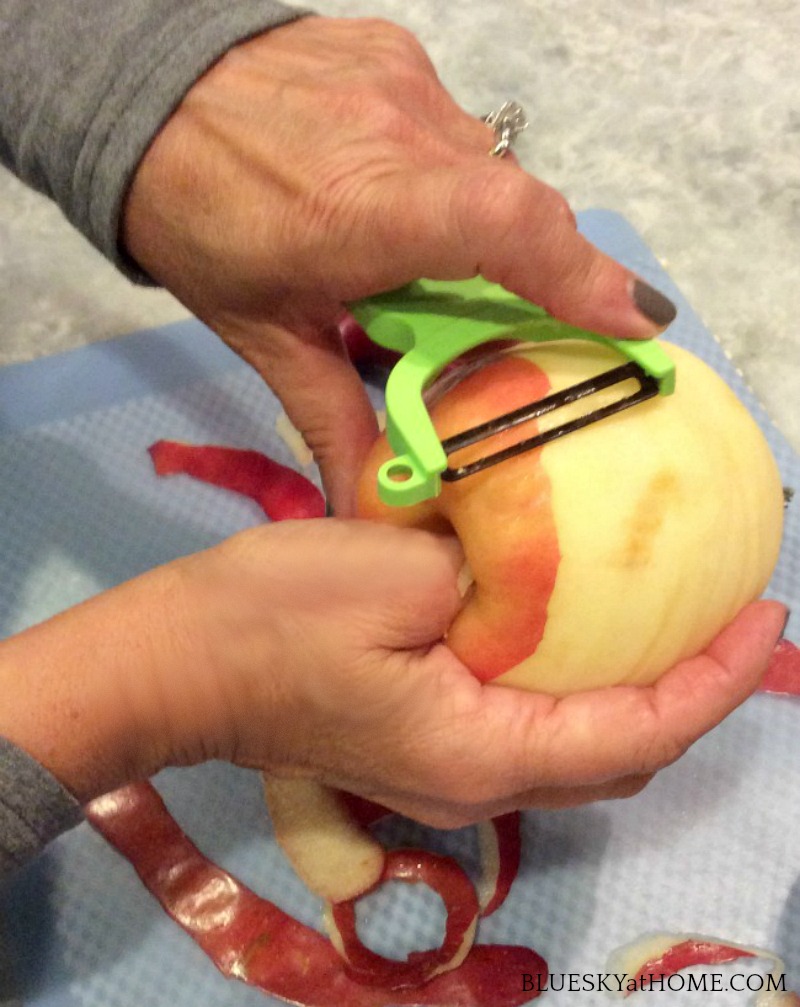 peeling apples