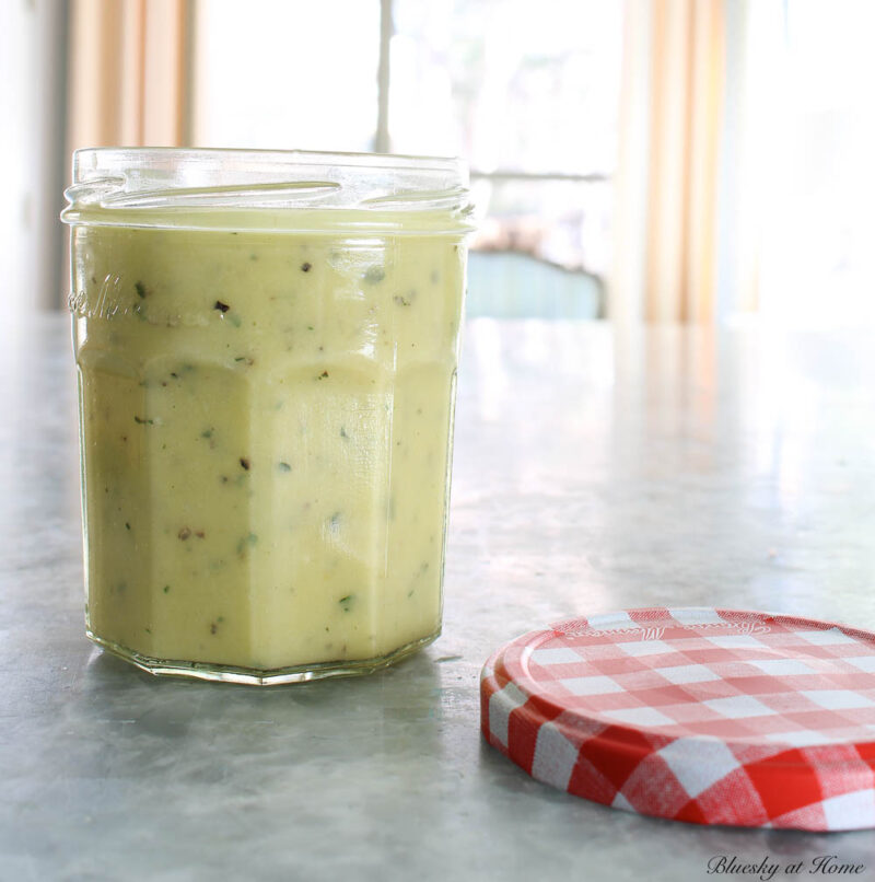 Pear-Thyme Vinaigrette in jar