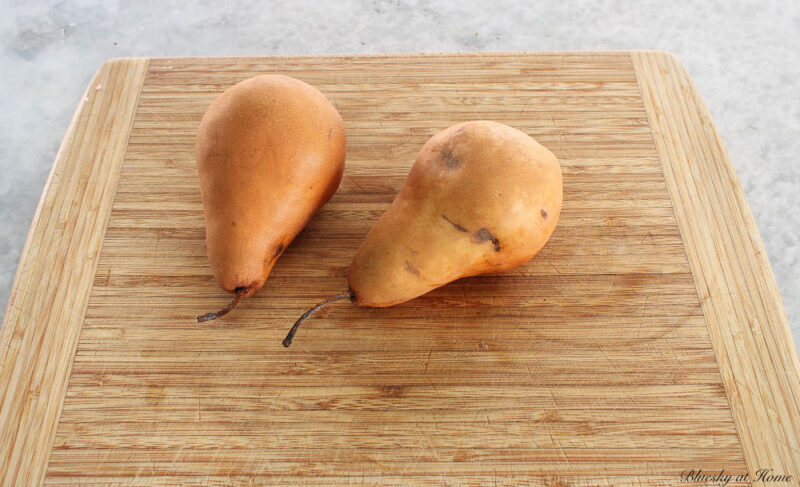 two Bosc pears