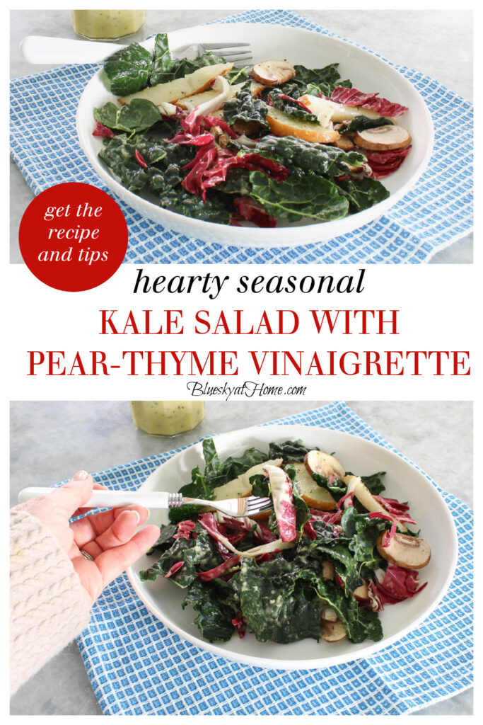 kale salad with pear-thyme vinaigrette