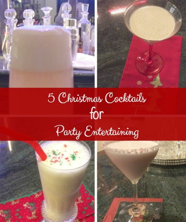 5 Great Christmas Cocktails for Party Entertaining. The holidays need festive drinks to serve guests during the holidays. Not just yummy, but pretty, too.