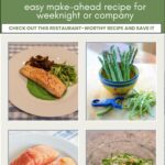 pan-seared salmon pea sauce with fresh veggies graphic