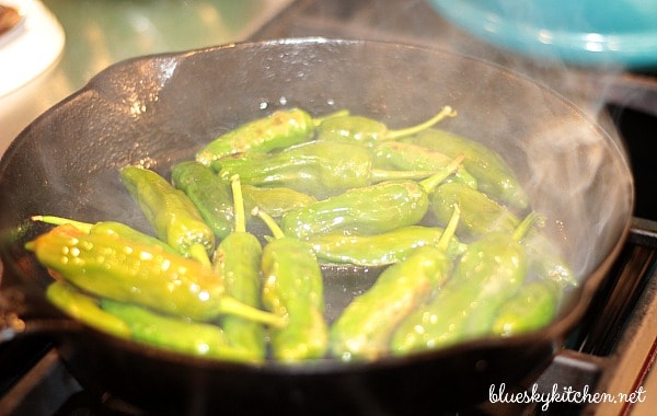 Skillet~Seared Shishito Peppers
