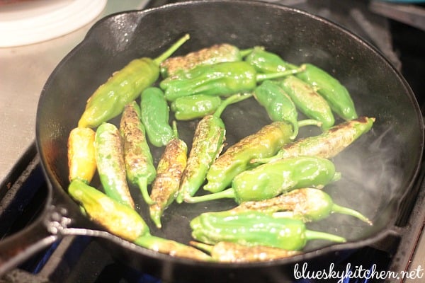 Skillet~Seared Shishito Peppers
