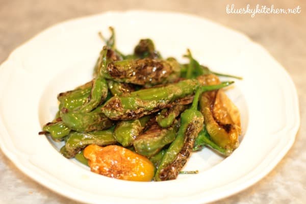 Skillet~Seared Shishito Peppers