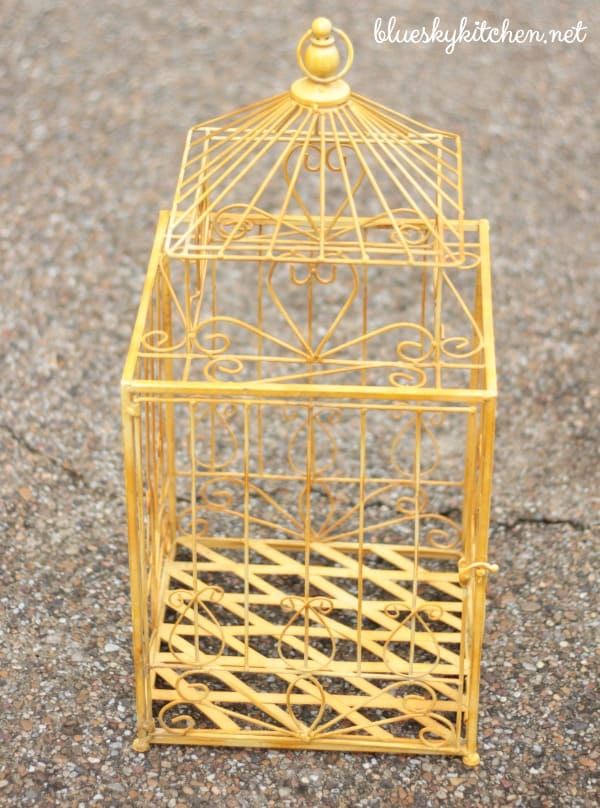 Estate Sale Bird Cage Becomes Backyard Planter