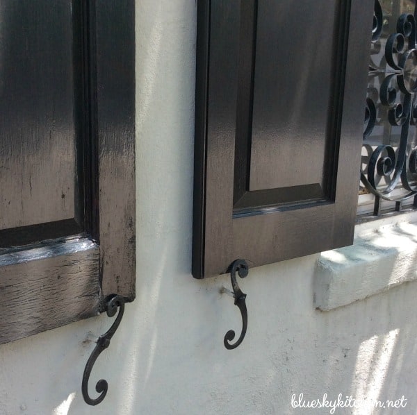 black shutters in Charleston