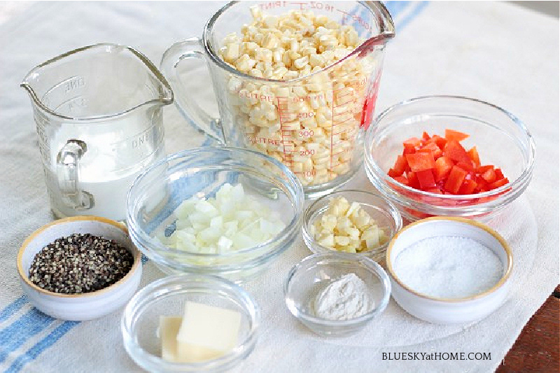creamed corn mise place