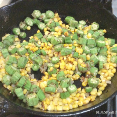 sauteed corn in skillet
