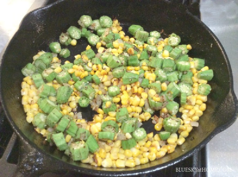 Easy Skillet Sautéed Corn and Okra - Bluesky at Home
