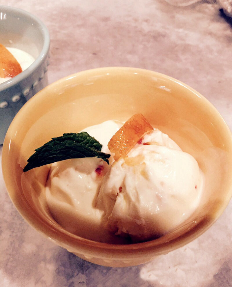 bowl of the best peach ice cream