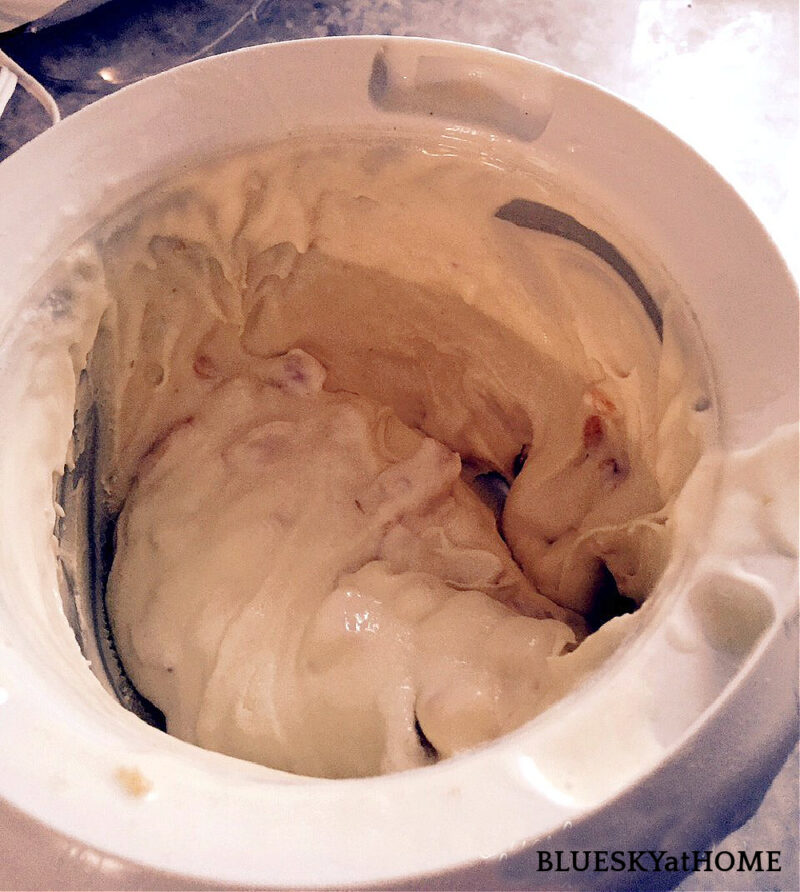 making peach ice cream