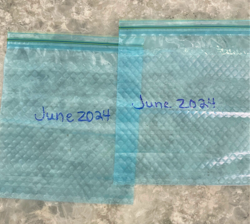 labeled freezer bags