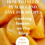 how to freeze peaches graphic