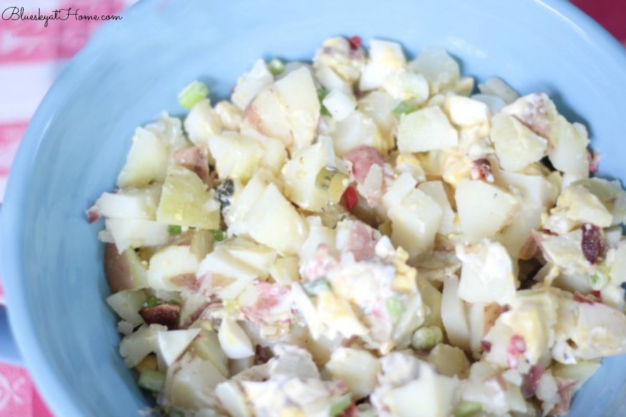 making potato salad