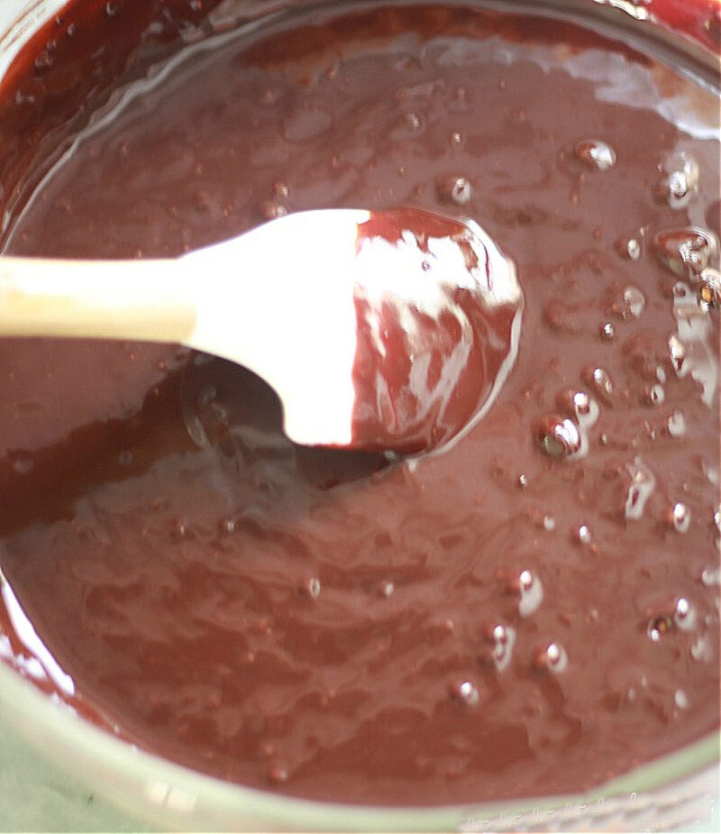 chocolate cassis cake batter