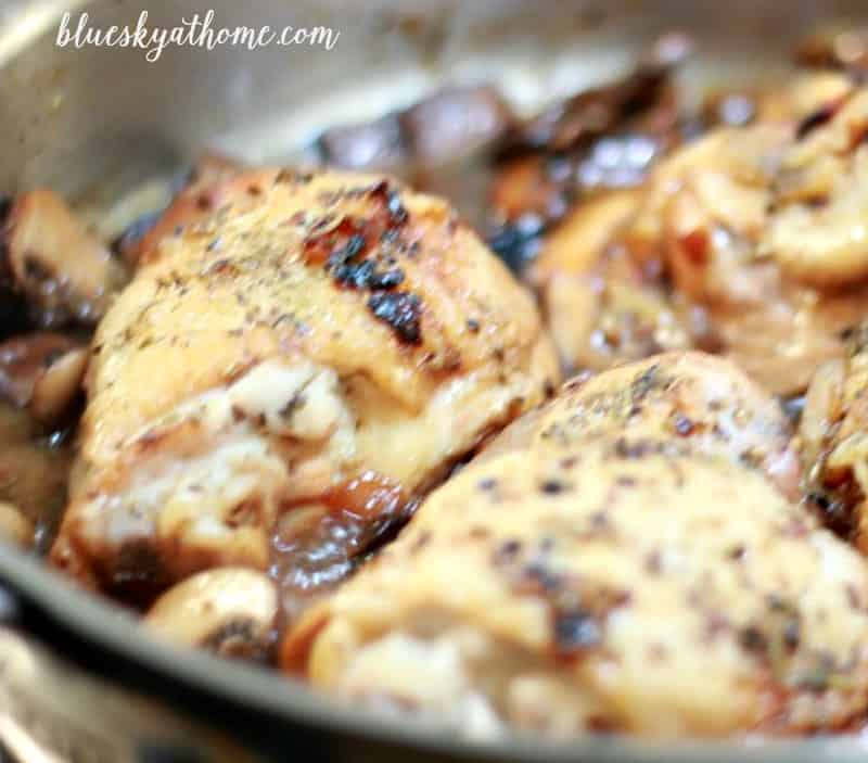 Push them to one side of the skillet and add another pat of butter. Add the mushrooms and cook until them have become brown and released some of their moisture. I like them almost crisp.