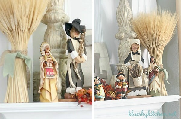 How I Decorated Our House for Thanksgiving. Sharing our Thanksgiving vignettes of turkeys, pilgrims, and pumpkins on a little home tour.