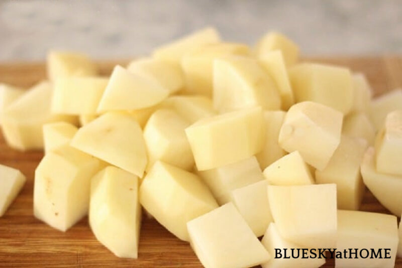 chopped potatoes