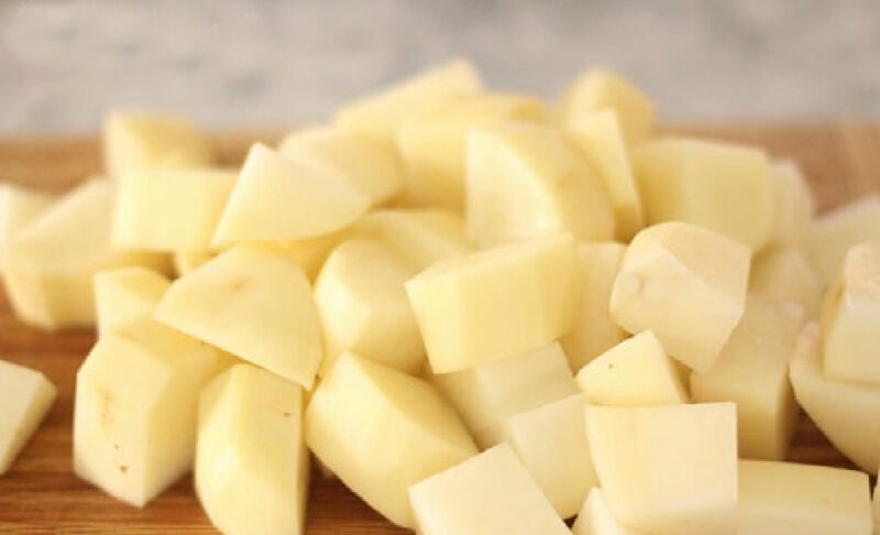 chopped potatoes