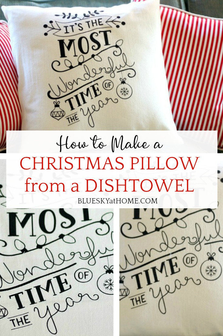 How to Make a Christmas Pillow from A Dishtowel