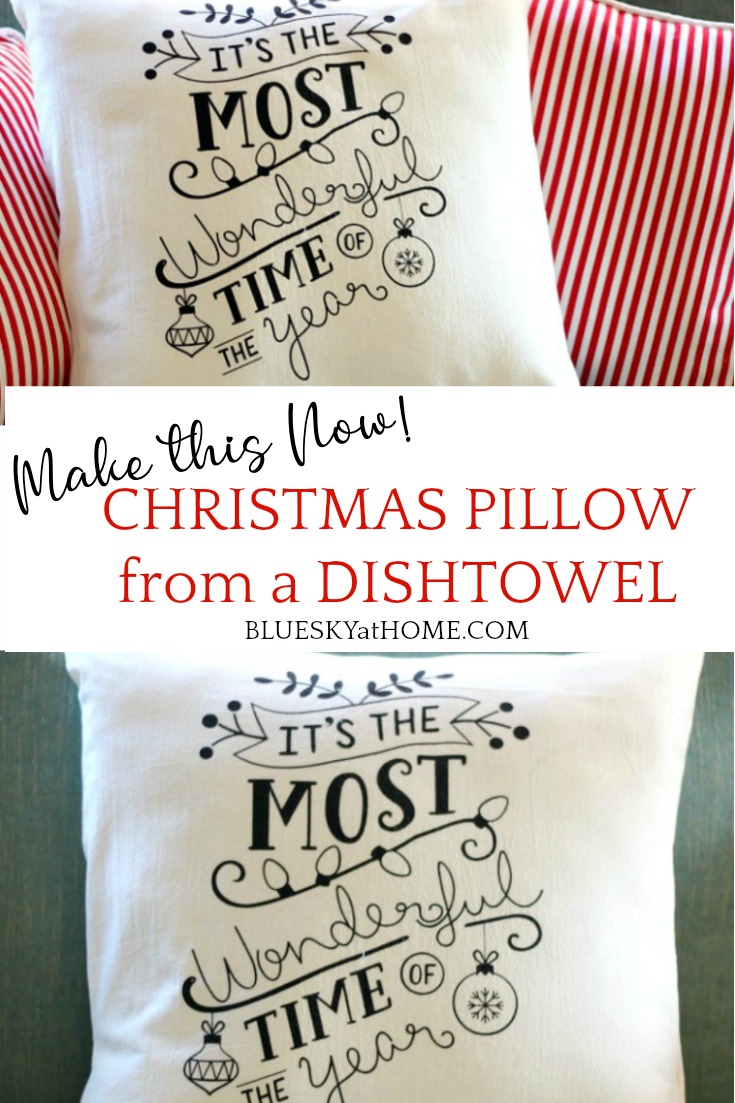 How to Make a Christmas Pillow from A Dish Towel