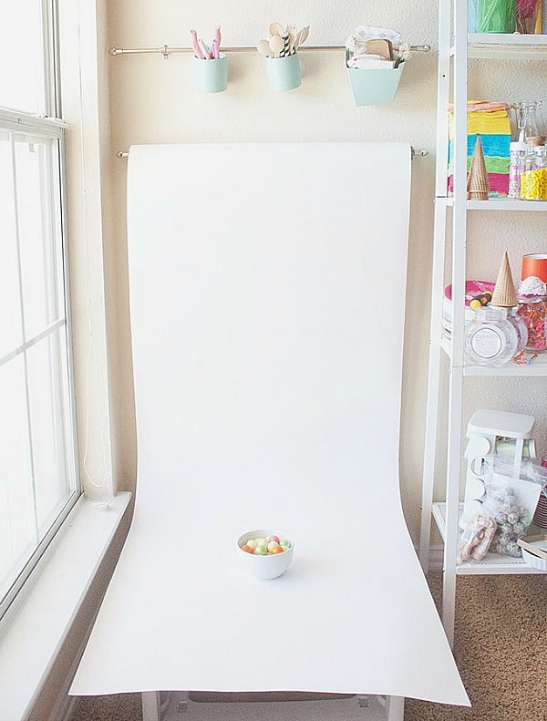 How to Create a Simple Photo Station in 32 Inches shows you an easy way to set up a designated place to take photos for your blog or social media.