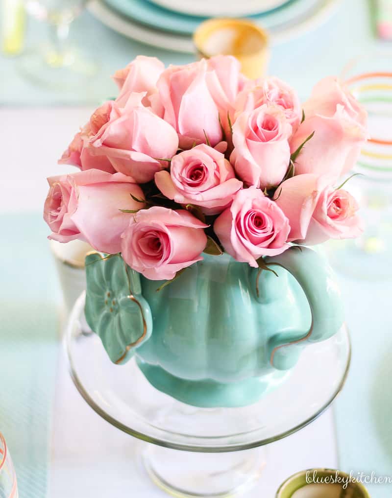 How to Create a Spring Tablescape with Bright Pastels. Using some of the happiest colors as the inspiration for a springtime table.