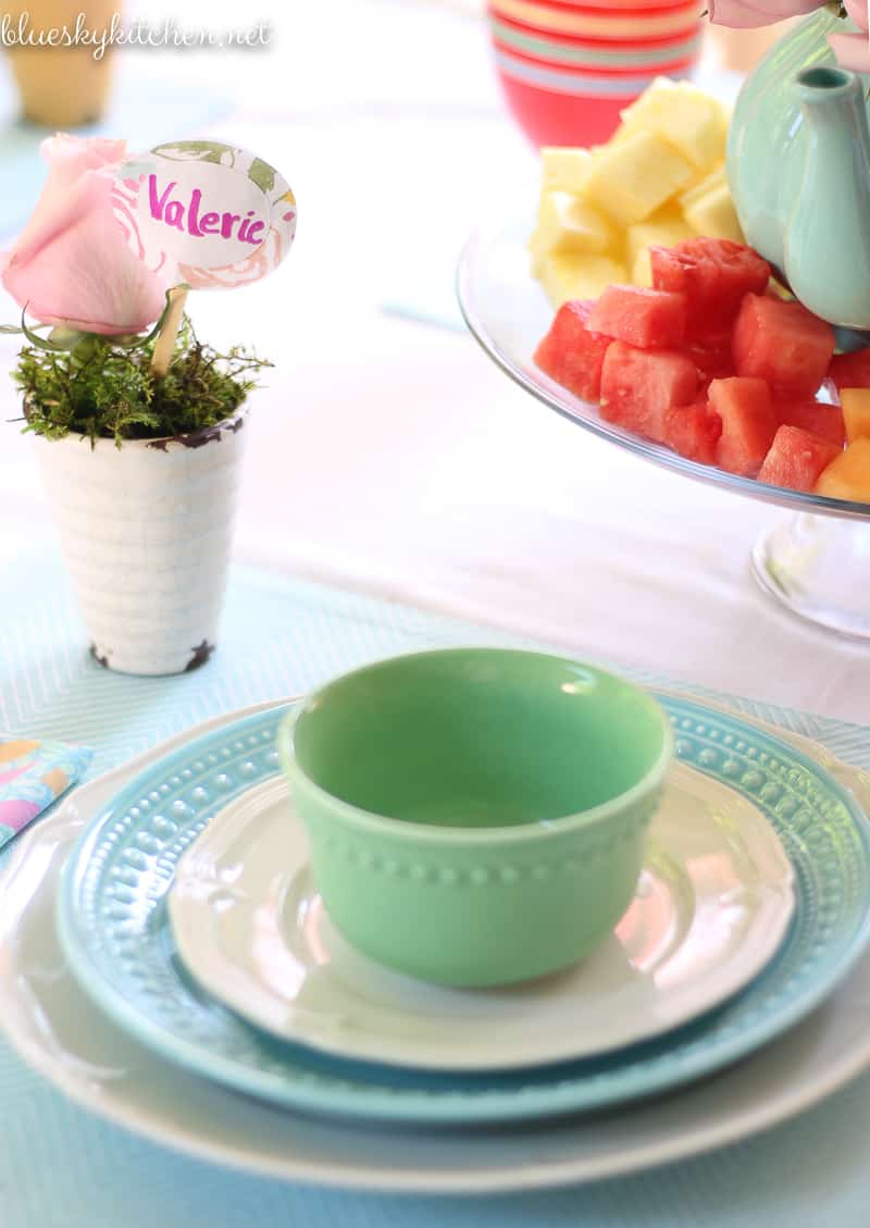 How to Create a Spring Tablescape with Bright Pastels. Using some of the happiest colors as the inspiration for a springtime table.