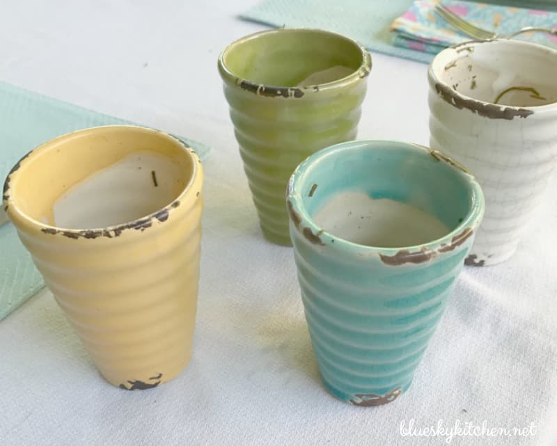 pastel ceramic cups