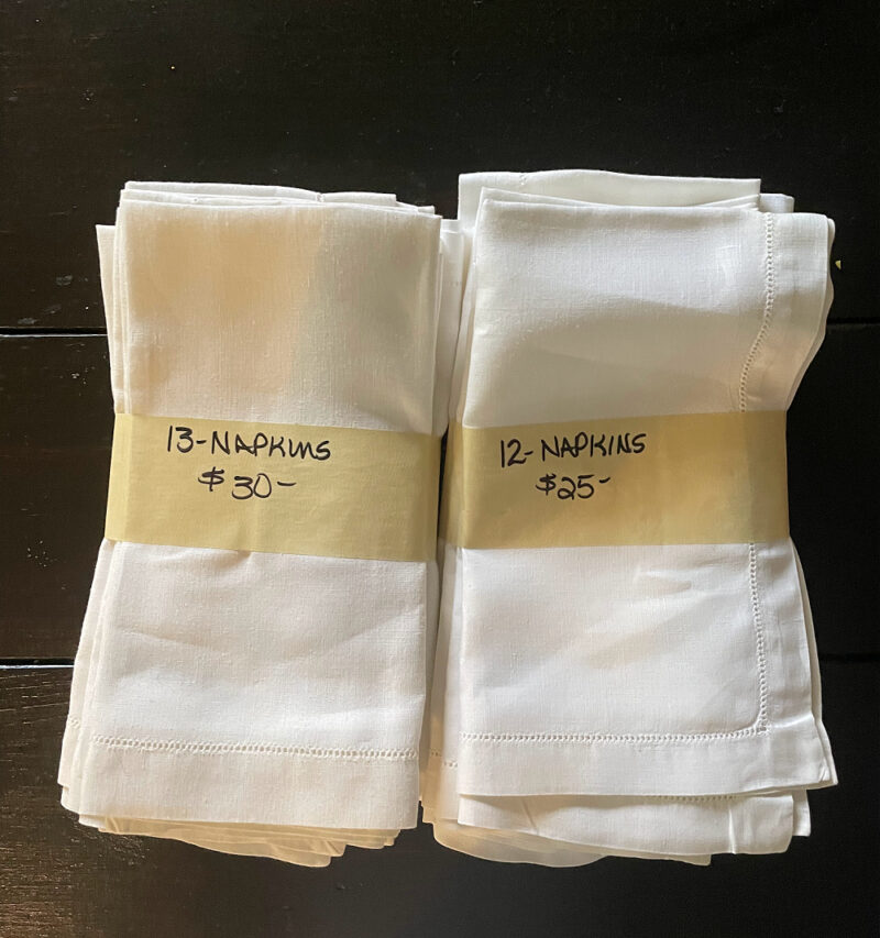 estate sale white cloth napkins