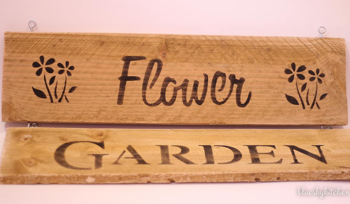 How to Make a Flower Garden Sign for under $10. Some wood, a stencil, paint and a few supplies creates a nice addition to your backyard, patio or garden.