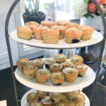muffins on tiered party tray