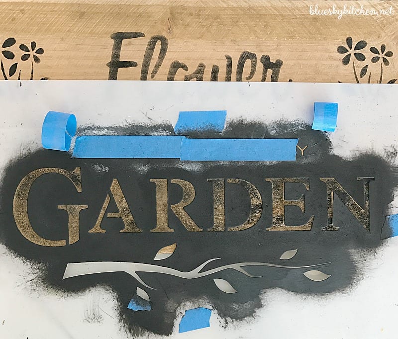 How to Make a Flower Garden Sign for under $10. Some wood, a stencil, paint and a few supplies creates a nice addition to your backyard, patio or garden.