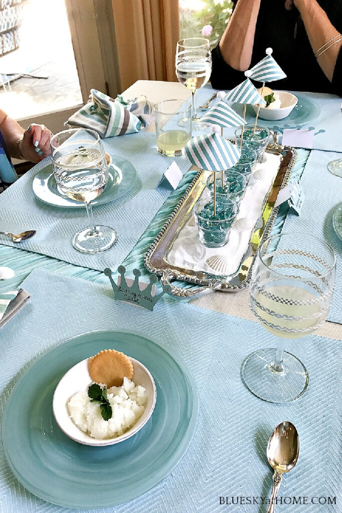 table set for Mediterranean lunch