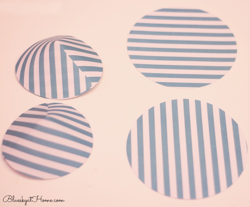 making blue and white stripe umbrellas