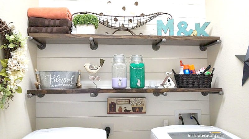 laundry room shiplap wall