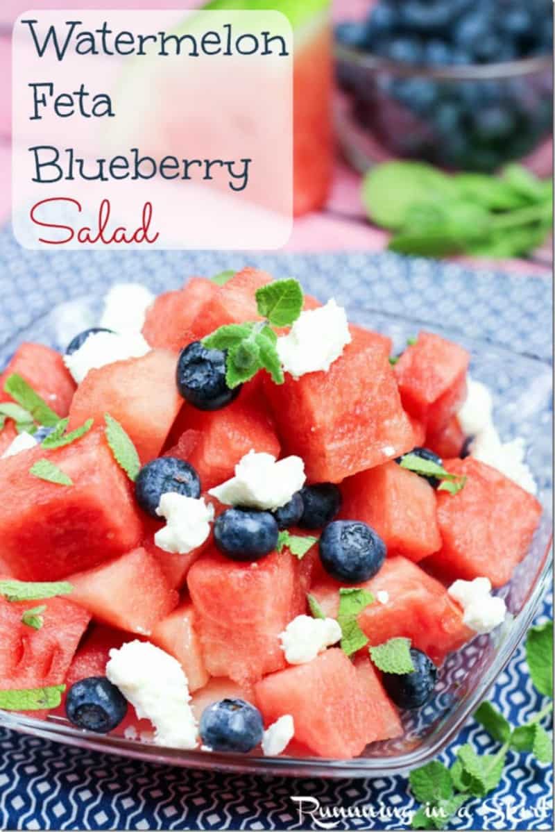 Watermelon Feta Blueberry Salad