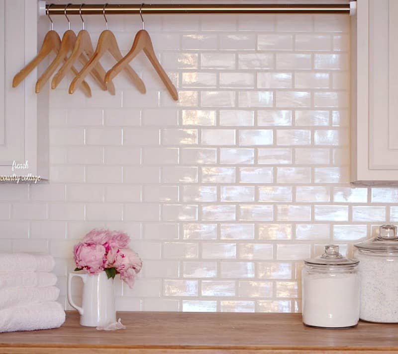 laundry room subway tile wall