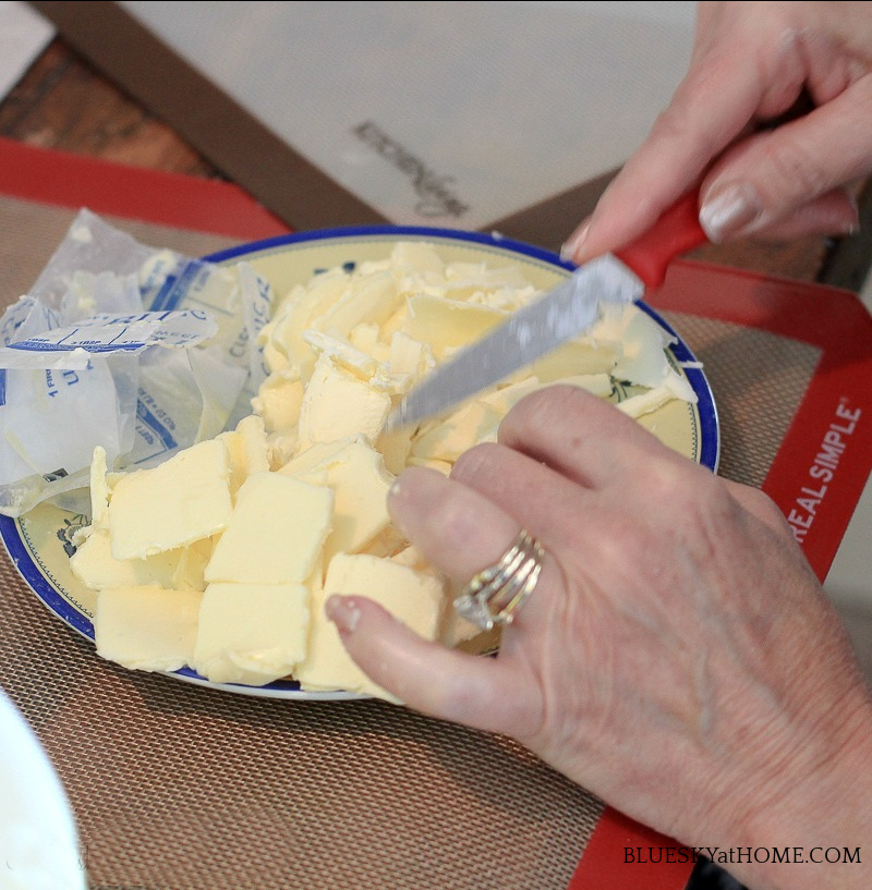 dicing cold butter